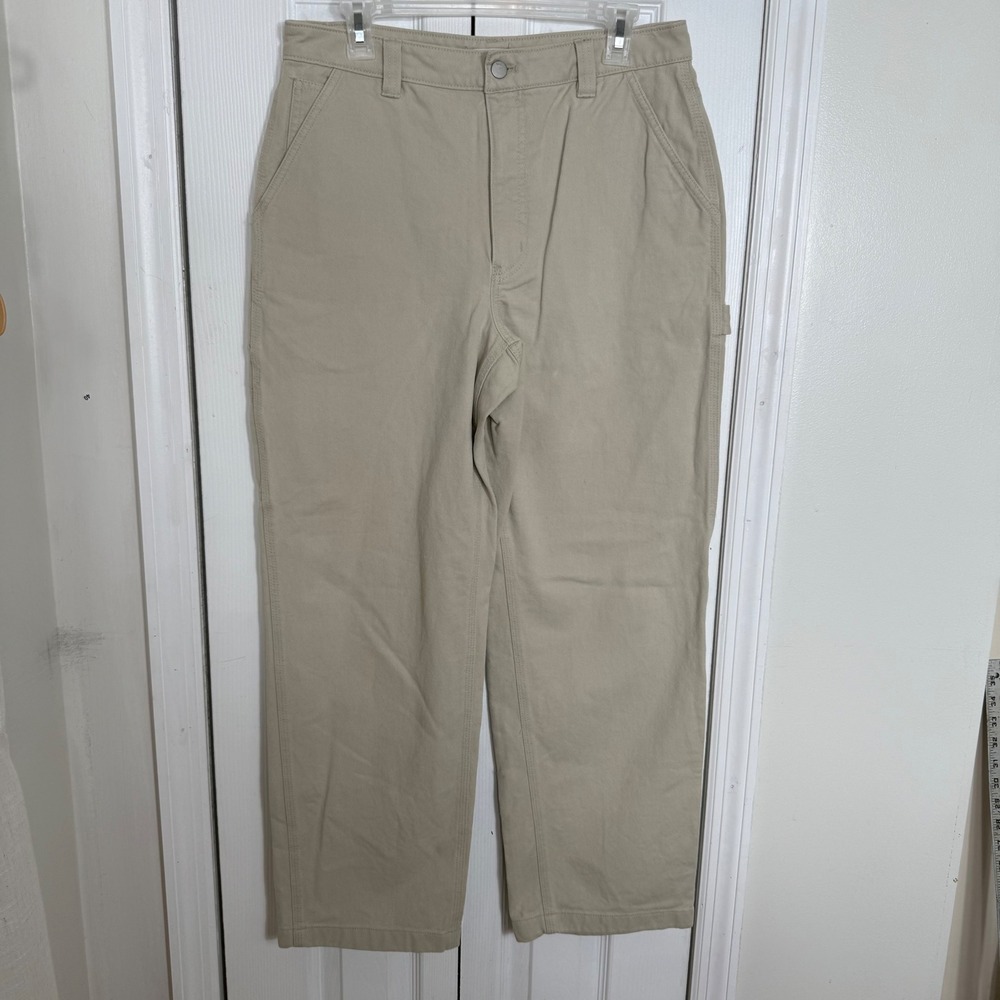 Tna Aritzia Carpenter Pants 10 Beige High Waisted Straight Leg Gorpcore Utility
